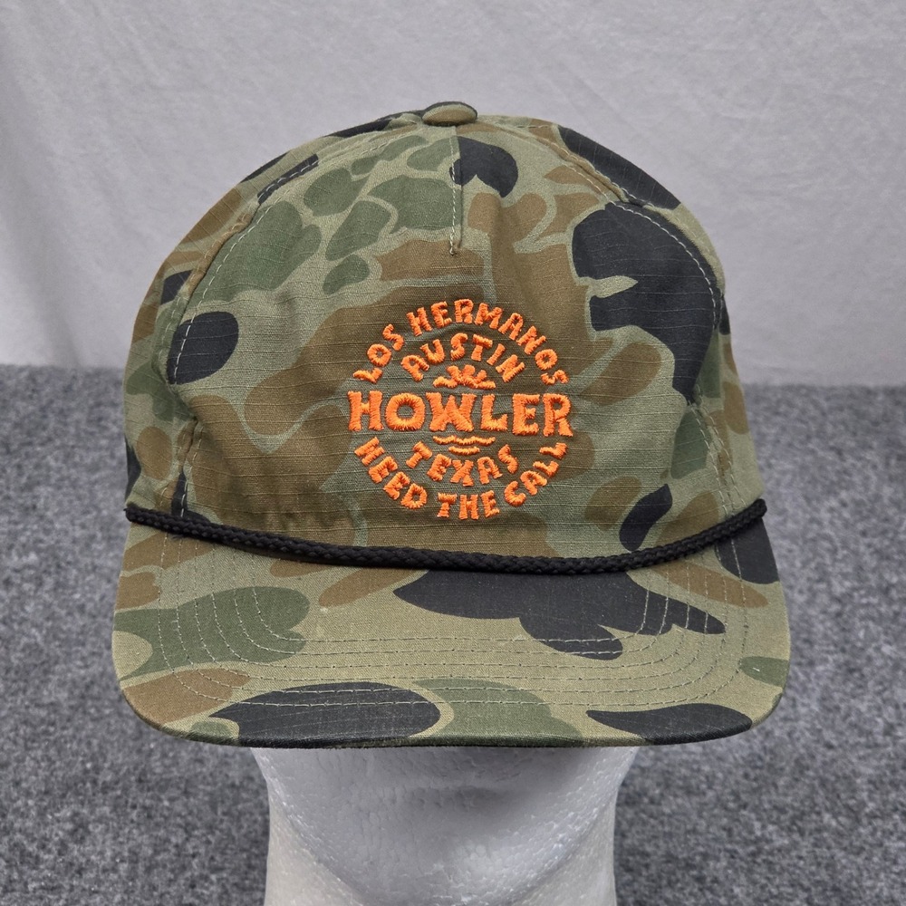 Howler Bros Snapback Hat Camo Rope Cap Austin Texas Outdoor Gorpcore Utility